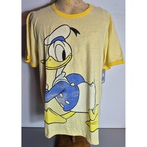 Disney Donald Duck Ringer T-Shirt Yellow XL NEW NWT